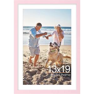 decorUhome 13x19 Picture Frame Fits 11x17 Photos with Mat, Pink