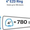 Avery Heavy-Duty View 3 Ring Binder, 4 Inch One Touch EZD Rings, 780-Sheet Capacity, 4.5 Inch Wide Spine, Customizable Clear Cover and Spine, 1 Green Binder (79110)