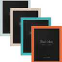 VIOLABBEY 11x14 Picture Frame Set of 4, Colorful Photo Frame of Modern Style, High Definition Tempered Real Glass, Wall mounted or Tabletop Display (Blue+light blue+orange+apricot)