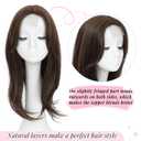 Molefi Hair Topper,18 Inch Long Layered Toppers for Women with Thinning Hair,Add Volume Synthetic Wiglets Pieces For Women 6.5"6.5" Large Base for Daily Use(Soft brown)