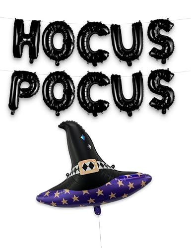  HOUSE OF PARTY Halloween Balloons | 20'' Witch Hat Balloon and Hocus Pocus Foil Balloons Witches Hats Halloween Decor for Hocus Pocus Decorations : Toys & Games