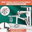 Patented CECEFIN 1080Swivel Faucet-Extender Sink-Aerator - 2-Mode Splash Water Tap Extension, Kitchen Bathroom 360 Rotate Spray Attachment, Multifunctional Universal Robotic Arm -Wash Hand/Hair/Face