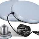 1Pack Chicken Water Heater for Winter110Watt Heated Poultry Waterer Base,with Thermostat and 9.8ft Power Cord, Dia.11in (Silver)