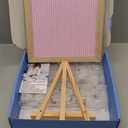 Pink Felt Letter Board 10x10 Inch, Pre Cut & Sorted 725 Letters, First Day of School Board, Changeable Letter Boards Message Board, Classroom Decor Farmhouse Wall Decor Sign Board