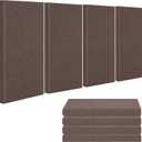 4 PCS Fabric Acoustic Panels,24''x12''x2'' Sound Proof Panels for Walls, Acoustic Wall Panels, Self-adhesive Soundproof Wall Panels for Echo Absorption for Home Studio Office (Brown)