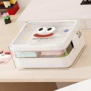 Plastic Storage Organizer for Lego Box Kids Child Toy Stackable Containers with Lids Bins 3 Layers Adjustable Compartments Building Blocks Chest Case (White, Medium 3 Tiers) (White)