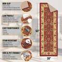 Ottomanson Hallway Runner Rug 20" x 53" Non Slip Oriental Area Rugs Easy to Clean Laundry Rug Runner Durable & Pet Friendly Floor Carpet Runners for Hallways Entryway Living Room Kitchen, Red