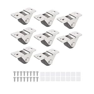 Anobeyi 0.5 Inch Mini Low Profile Caster Wheels, Self-Adhesive & Screw Mounted Rubber Casters for Small Appliance, Furniture, Organizer, DIY Project, Tray - Unidirectional Fixed Wheel (Brown-8PCS)