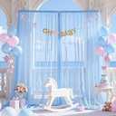 Baby Blue Tulle Backdrop Curtain for Parties Baby Shower Boys 108ft Light Blue Sheer Backdrop Curtains Drapes for Birthday Party Bridal Shower Wedding Photo Shoot Background 2 Panels 5ft X 8 ft