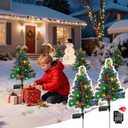 Christmas Tree Solar Lights Decoration Gifts Outdoor, Decorative Navidad Solar Tree Lights with Multiple Modes, Waterproof Xmas Decorations for Outside, Garden Yard Patio Decor 2 Pack