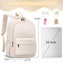 Aesthetic Cute Backpack for School Kids Bookbags Student | White Backpacks for Teen Girls Preppy Casual Middle School Bag