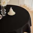 Decorelia Waterproof Farmhouse Round Small Table Cloth for Round Table, Easy Care Wrinkle-Free Fabric Circle Table Cover for Party, Wedding, Picnics, Patio Table (60 Inch, Round (2-4 Seats), Black)