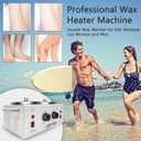 Professional Waxing Kit Wax Warmer Double Pot Wax Heater Machine for Hair Removal, Large Waxing Pot for Spa Salon Beauty Esthetician Home, with Adjustable Temperature Set, 50 Stick & 20 Collar(White)