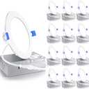 Ensenior 12 Pack 4 Inch LED Recessed Light, Dimmable, 5000K Daylight, 750LM High Brightness, 9W 120V, Damp Rated, ERL-9X-ETL, Ultra-Thin Canless Wafer Light - ETL & FCC & IC