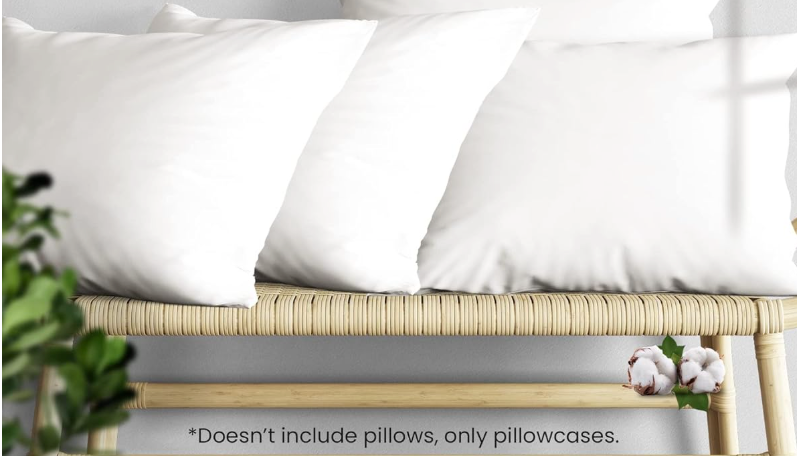 1000 TC White Standard Pillowcases Set of 4 100% Egyptian Cotton Pillow Cases with Long Staple Cotton & Sateen Weave, Silky Soft Hotel - Like Bed Pillow Covers for Comfy Sleeping, Snug Fit