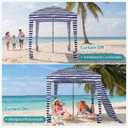 OLIXIS 6'x6' Beach Cabana Tent Sun Shelter UPF 50+ Easy Setup Cool Canopy Tent Sun Shade with Side Wall, Wind Resistant Beach Cabana for Whole Family
