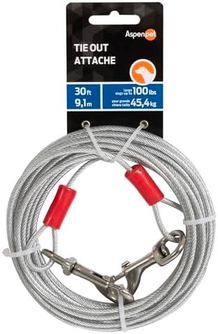 Amazon.com : Aspen Pet Dog Tie Out Cable - 1700 lbs Break Strength - 30ft Cable : Aspen Pet : Pet Tie Outs And Stakes : Pet Supplies