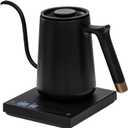 TIMEMORE Fish Smart Electric Coffee Kettle 600ML, Gooseneck Pour Over Kettle for Coffee and Tea Variable Temperature Control, Home Edition Black