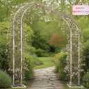 Wedding Arch Stand - 2pcs Large Balloon Floral Arch Stand Half Arch Flower Frame,Heavy Metal Base&Triangular Structure More Stable for Bridal & Ceremony Baby Shower Birthday (White, 5.9Ft&6.9Ft)
