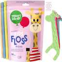 SmartLifeco Biodegradable* Kids Flossers - Unflavored Dental Floss Picks for Children, Fluoride & PFA Free, Straw Wheat Fun Animal Flossing Sticks for Toddlers Teeth, Eco Friendly Compostable*, 200x