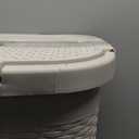 Mind Reader Slim Laundry Hamper with Lid, 60L Clothes Basket, Premium Wicker Design, Plastic, Ivory (Single)