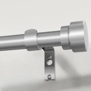 PORTRES Silvery Heavy Duty Curtain Rods for Windows 66 to 120 Inches Adjustable Length 1" Diameter Curtain Rod with Modern Decorative Finials for Outdoor Farmhouse Bedroom Kitchen Living Room