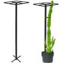 HEYTIMI 2 Pcs Heavy Duty Dragon Fruit Trellis 12"x12"x50", Adjustable Metal Dragon Plant Support Stand, Durable Vertical Trellis for Climbing Plants, No-Hammer Assembly for Outdoor Garden(Square)