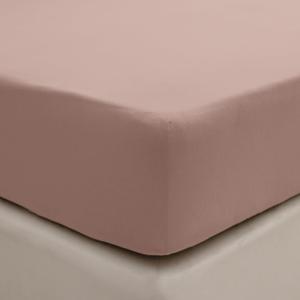 PURE ERA Jersey Knit Cotton Fitted Bottom Sheet ONLY (No Flat Sheet or Shams) - Deep Pocket Up to 15" to 20", Ultra Soft Comfy Breathable Solid Petal Pink Queen