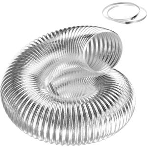 Flexible 1Ft,  Aluminum Ducting, Dryer Vent Hose, Heavy-Duty Three-Layer Protection, 25-Feet Long for Heating Cooling Ventilation & Exhaust, Silver