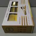 N9R 300PCS Gold Plastic Silverware, Heavy Duty Gold Plastic Cutlery Set Disposable Flatware Dinnerware, 100 Forks, 100 Spoons, 100 Knives, Perfect for Party, Wedding and Daily Use