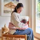 My Brest Friend Original Nursing Pillow Enhanced Ergonomics Essential Breastfeeding Pillow Support for Mom & Baby W/Convenient Side Pocket, Double Straps & Slipcover, Dusty Rose Geo