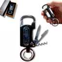 9-in-1 Multitool Keychain with windproof electric plasma coil permanent match infinity Lighter - USB Rechargeable, Knife, Screwdriver & More  Compact Multitool Gift