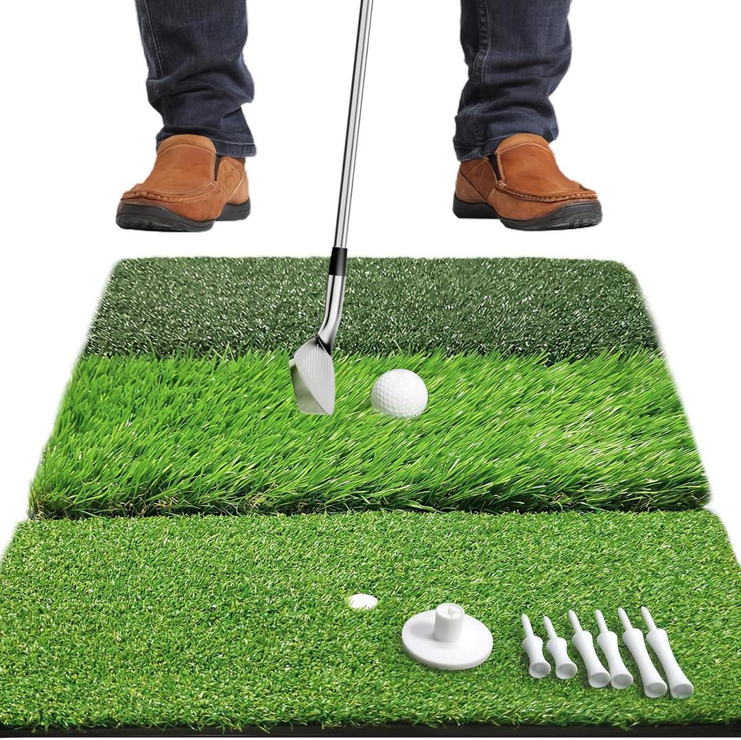 Golf Hitting Mat | Golf Training Mat for Swing Path Feedback/Detection Batting | Extra Replaceable Golf Practice Mat 16"x12" | Golf Gifts for Men/Women for Home Indoor Outdoor