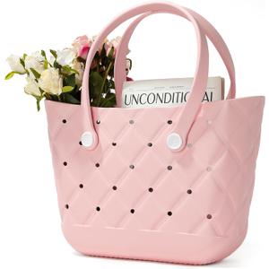 Beach Bag Rubber Tote Bag, Waterproof Washable Proof Travel Bag for Women Handbag for Sports Beach Market Pool