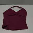 YEOREO SoftHue Impact Longline Strappy Top Women's Halter Workout Tank Tops Backless Gym Longline with Adjustable Strap Black Cherry, Size M