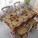 Aztec Geometric Rectangle Tablecloth Washable Table Cloth 60x90 Inch Table Cover Waterproof for Decoration Kitchen Dining Room