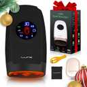 Lunix LX7 Electric Hand Massager with Compression, Pressure Point Therapy for Arthritis, Pain Relief and Carpal Tunnel, Shiatsu Massage Machine with Heat, with Hand Warmer, Black