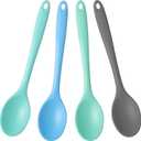 4 Pcs Silicone Mixing Spoons Nonstick Heat Resistant Silicone Cooking Spoon Multicolor Serving Baking Utensil for Kitchen Baking Serving Stirring