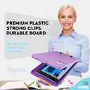 2 x Clipboard with Storage Purple, Letter Size Storage Clipboard with Compartments Case for Nurse Teachers Plastic Translucent Holds 100 Sheets Also Avail. in Green, Pink, Red, Blue, Grey, Black-by Enday