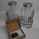 1 Gallon Glass Drink Dispensers For Parties 2PACK.Beverage Dispenser,Glass Drink Dispenser With Stand And Stainless Steel Spigot 100% Leakproof.Lemonade Dispenser With Ice Cylinder.Laundry Detergent