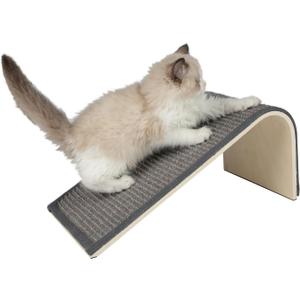 Best Pet Supplies Catify Cat Scratcher, Fun Interactive Scratchers, Posts, Poles, Claw Safe, Furniture Saver Indoor Play Support Natural Cat Behaviors Heavy Duty - Ramp (Gray), 15 x 9