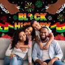 Black History Month Backdrop 6x4FT African American Black History Month Photography Background Festival Party Decorations Supplies Photo Props (6x4FT: 72x48 inch)