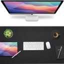 Vine Creations Leather Desk Mat Large 36" x 20", Desk Protector Mat, PU Leather Desk Pad, Non-Slip Large Mouse Pad, Desk Blotter, Desk Pads on Top of Desks, Home Office Desk Matt for Desktop (Black)