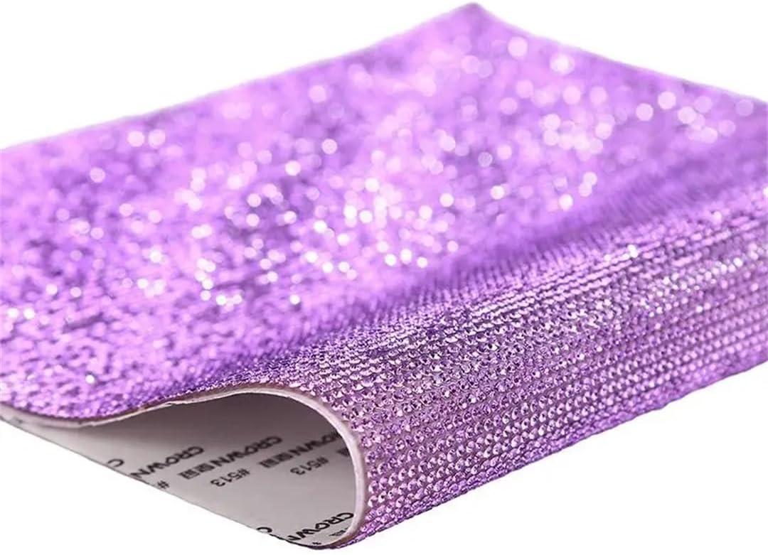 Self-Adhesive Glass Crystal Rhinestone Ribbon Sticker for DIY Arts Crafts Car Phone Shoe and Garment Decoration (12x20cm#1Pcs, 20-12x20cm)