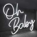 Oh Baby Neon Sign Large 21.5" x 20" for Backdrop Light Up Sign Baby Shower Decor Bedroom Wall Gender Reveal Birthday Party Decorations