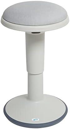 ECR4Kids Sitwell Wobble Stool with Cushion, Adjustable Height, Active Seating, Light Grey