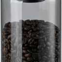 LOEZ Airless Vacuum Coffee Canister, Borosilicate Glass Food Storage Jar with Pump Lid to Stop Oxidation, for Beans, Tea & Dry Goods (40oz/1200ml - Gray)