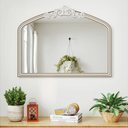 HOITUZYUS Large Baroque Arched Wall Mirror: 42x32 Inchces Wooden Mirror - Ornate Vintage Decorative Mirrors for Living Room, Entryway, Bedroom, Fireplace