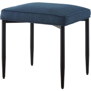 Rectangle Fabric Vanity Chair,Vanity Stool, Square Metal Legs Footstool Ottoman,Small Makeup Stool. Padded Vanity Desk Seat .Upholstered Modern FootRest for Bathroom Makeuproom. (Blue)