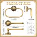 2 Pieces Set Antique Brass Toilet Paper Holder Retro Brass Hand Towel Ring Tissue Roll Paper Hanger Bathroom Hardware Wall Mounted Vintage Bathroom Accessories(Rectangle)